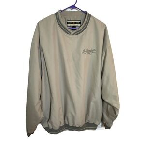 Vintage North End Leinenkugel Brewing Pullover Windbreaker Jacket Men's‎ L Beige